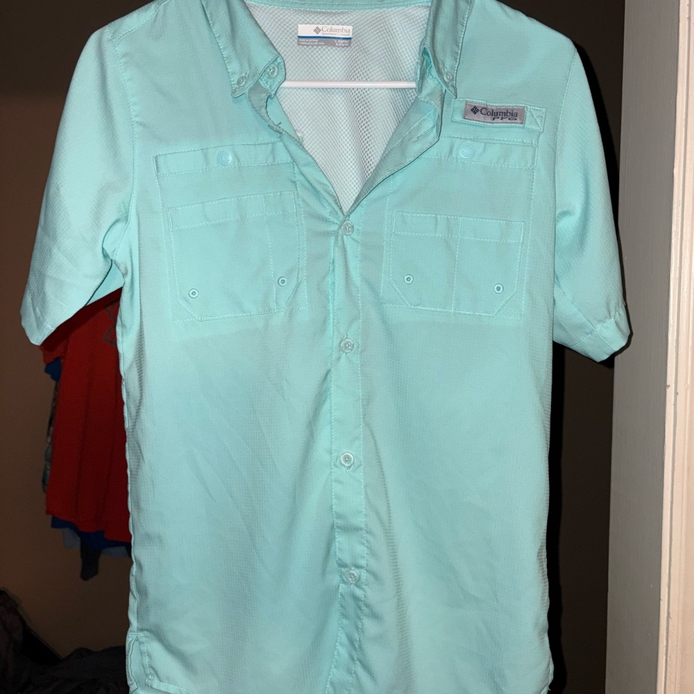 Columbia Boy Aqua Short Sleeve Shirt